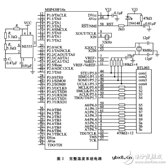 MSP430单片机热敏电阻温度测量系统电路设计