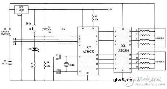 基于AT89C52自动追踪红外线源机器人电路设计