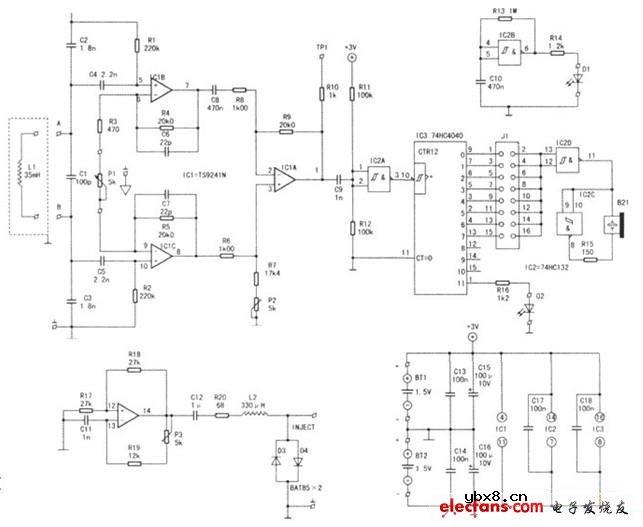 实用印制板短路检测器电路