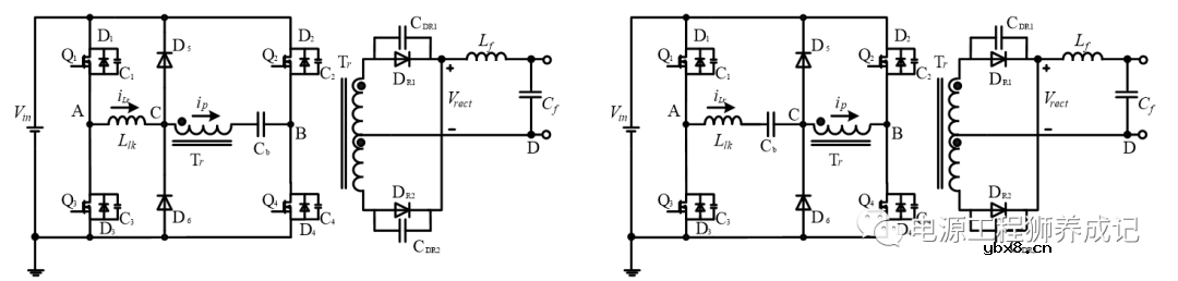 有钳位二极管的零电压移相全桥变换器