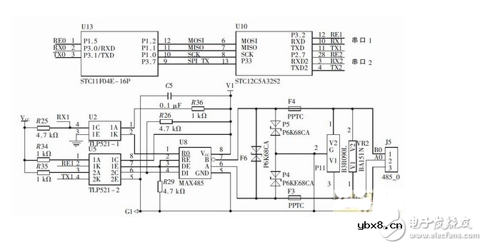 消防指示灯智能网关监控系统接口电路设计