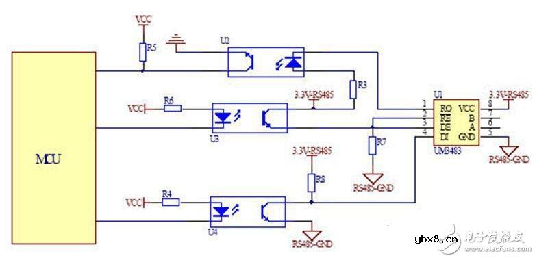 3.3V供电的RS485接口远距离数据通信电路设计