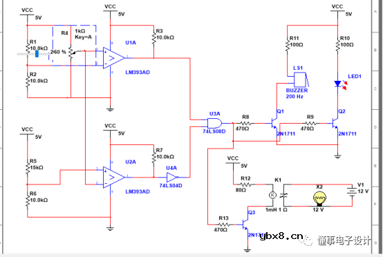 Multisim仿真—液面位置检测及分离