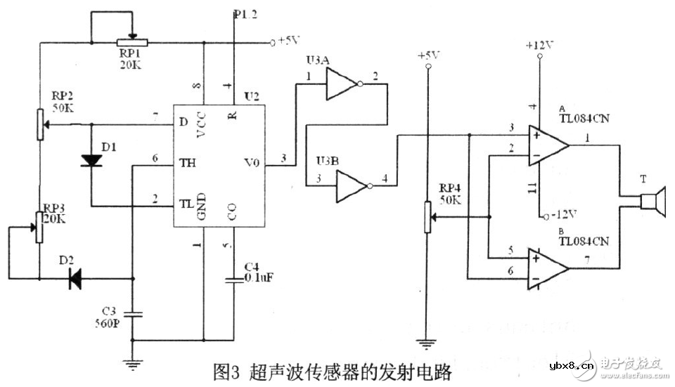 AT89S52单片机超声波测距系统电路设计