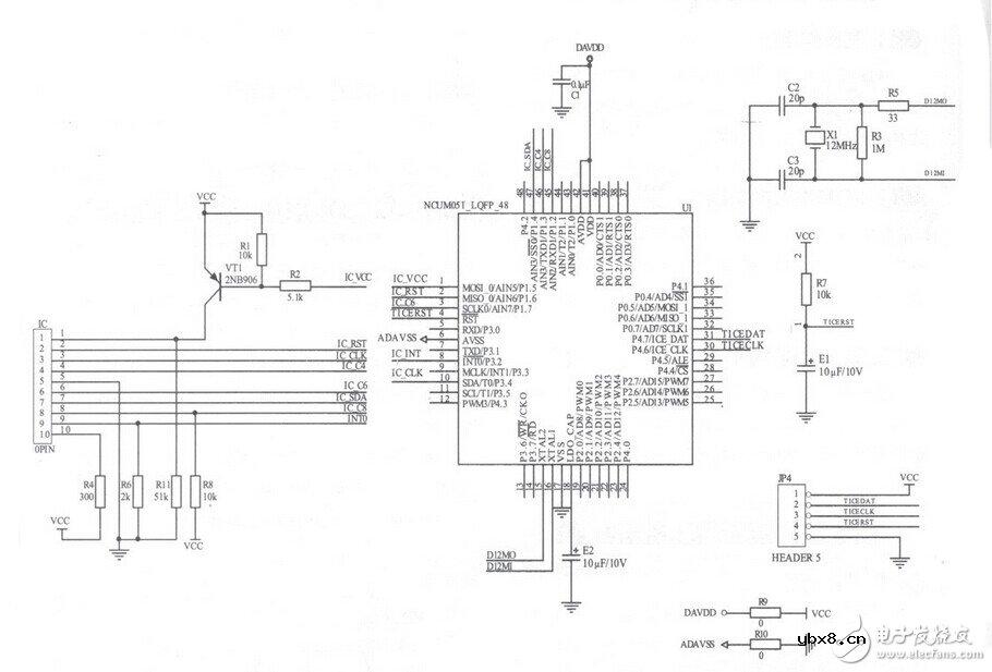 采用NuMicro M05132读写接触式IC卡接口电路