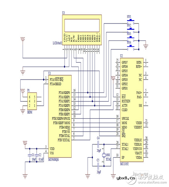 基于MC9S08QG8低端微控制器的蓝牙无线控制电路设计