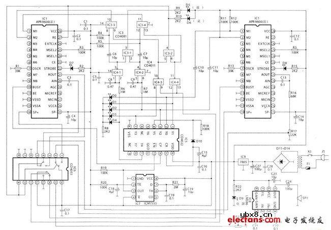 两段声音全自动语音复制电路的设计