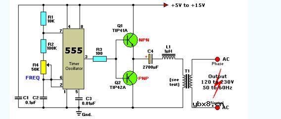 555作逆变器电路图大全（四款555作简易高频逆变器/家用逆变器电路）