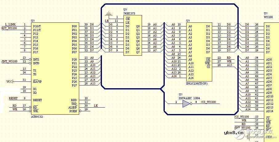 W5100网络接口电子电路设计图 —电路图天天读（160）
