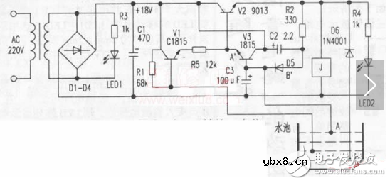 自动抽水控制器电路图大全（继电器/喷灌控制器/抽水机自动控制器）