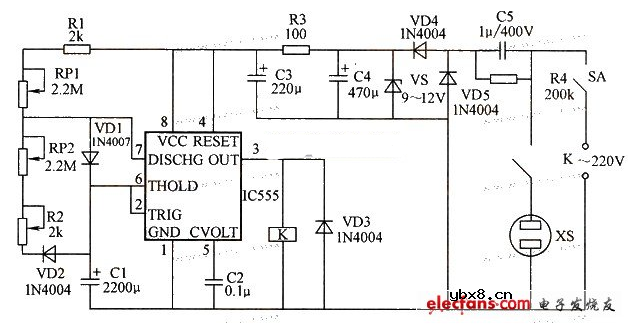 简单定时电路图大全（计数器CD4029\TC9160\CD4017\继电器）