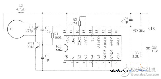 遥控门铃电路图大全（多谐振荡器\编码\信号发生器\TWH630\PT2262）