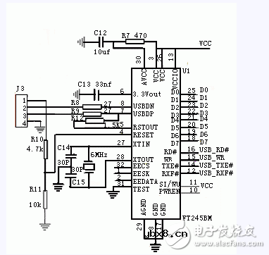 FT245BM与FPGA的USB接口电路设计