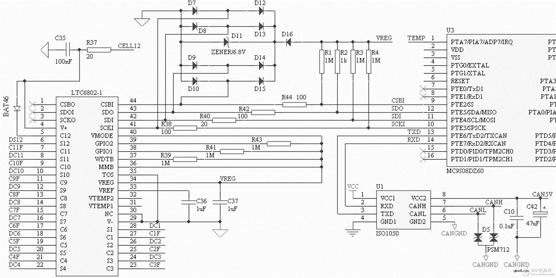 LTC6802与MCU的连接器电路设计详解