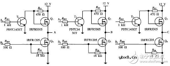 四轴飞行器三相六臂全桥驱动电路