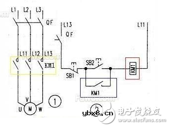 5线光电开关与接触器接线图
