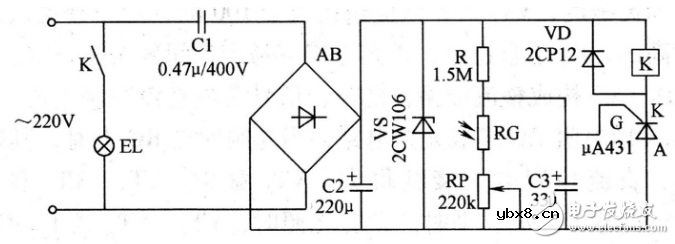 光敏电阻光控灯电路图大全（太阳能/晶闸管/光控开关）