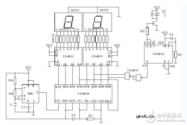 简单定时电路图大全（计数器CD4029\TC9160\CD4017\继电器）