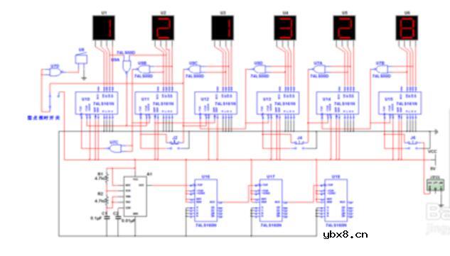 简单数字钟仿真电路图大全（五款数字钟仿真电路图）