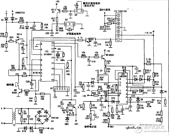 220v感应加热电路图大全（LM339N/串联谐振回路感应加热电路详解）