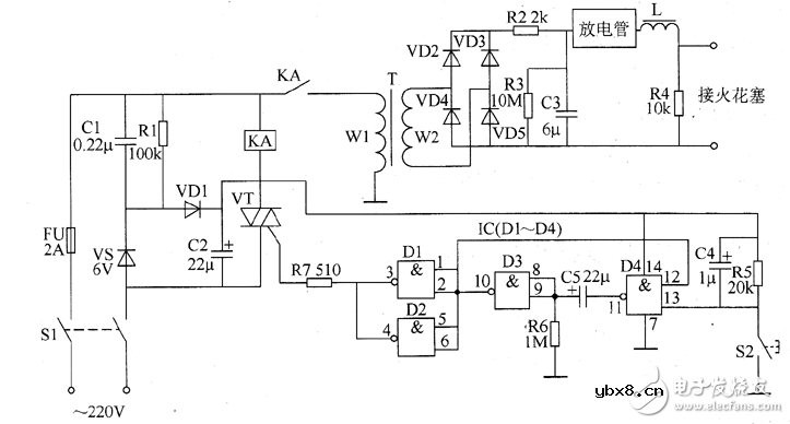 简单电子点火器电路图大全（NE555\磁电机\晶体管\电源）