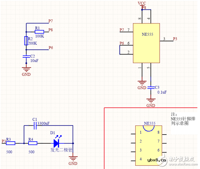 ne555呼吸灯电路图大全（三款NE555脉冲LED灯电路详解）