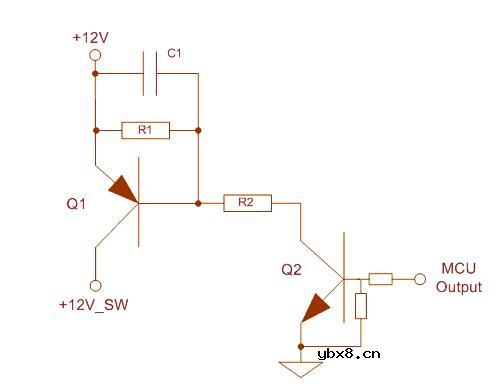 三极管的开关电路分析（12V—SW）