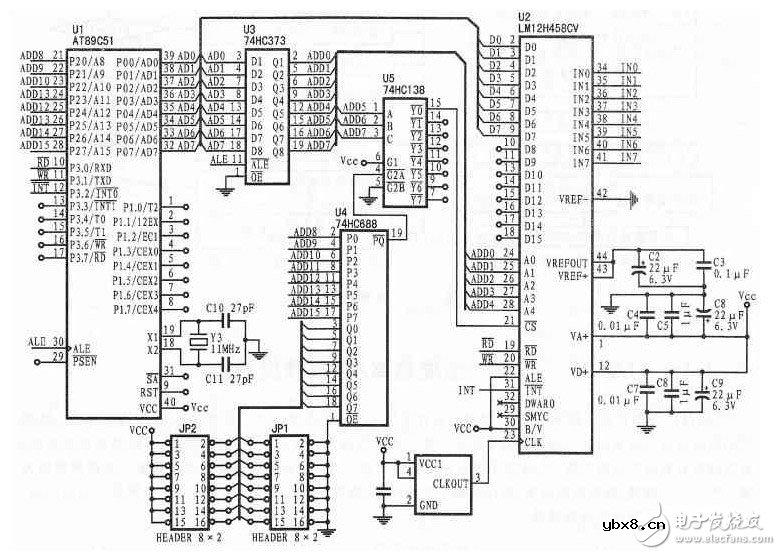 数据采集LM12H458与80C51接口电路 —电路图天天读（153）