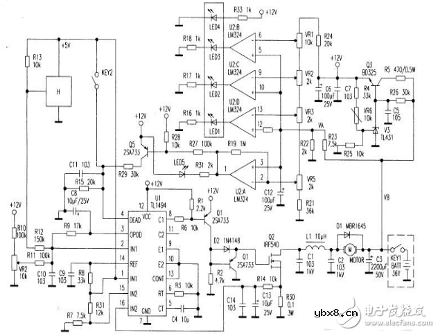 电动叉车控制器电路图大全（稳压电源/有刷控制器/89C2051控制器）