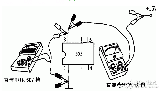 555内部电路结构与万用表测试555芯片的性能
