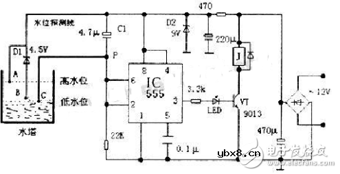 自动抽水控制器电路图大全（继电器/喷灌控制器/抽水机自动控制器）