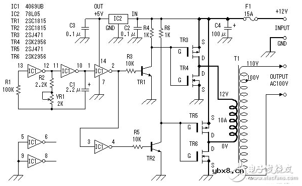 直流变交流简易电路图大全（场效应晶体管/逆变电源/MOS场效应管变换电路详解）