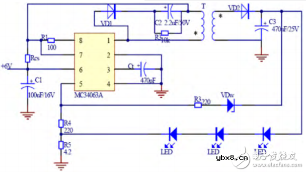 基于MC34063A的LED用恒流驱动电路的设计