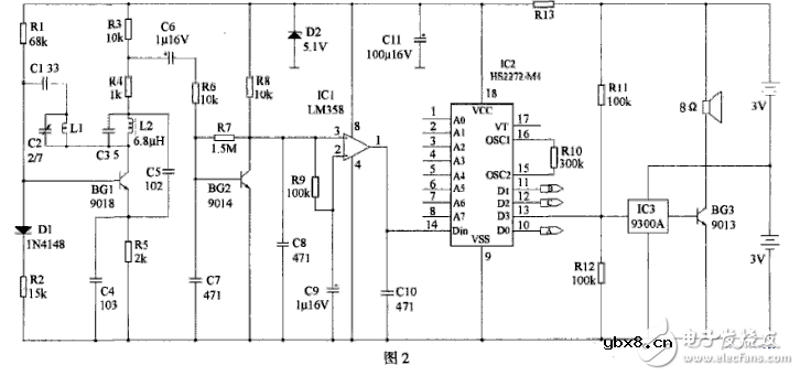 遥控门铃电路图大全（多谐振荡器\编码\信号发生器\TWH630\PT2262）