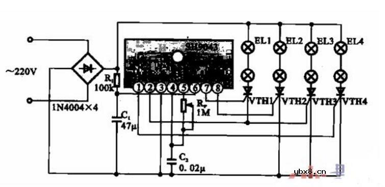 5款简单跑马灯电路图大全（八路跑马灯/CD4017/SH9043跑马灯电路图分享）