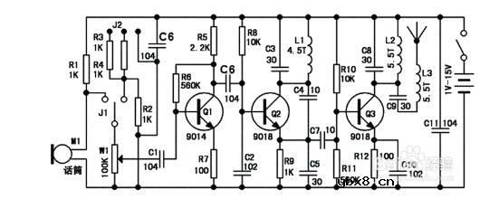 简易无线话筒电路图（七款无线话筒电路图）
