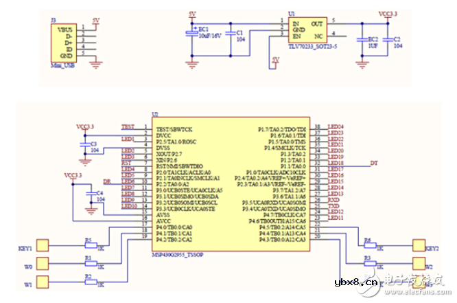 电容触摸MSP430电路与LED驱动电路设计详解