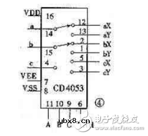 cd4053典型应用电路图