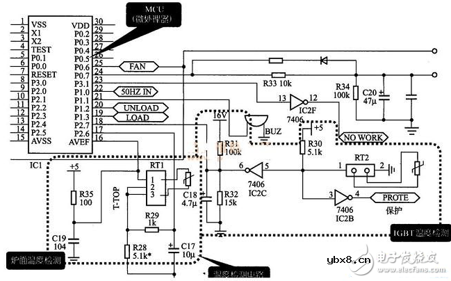电磁炉温度检测电路图大全（高频/IGBT/传感器温度检测电路详解）