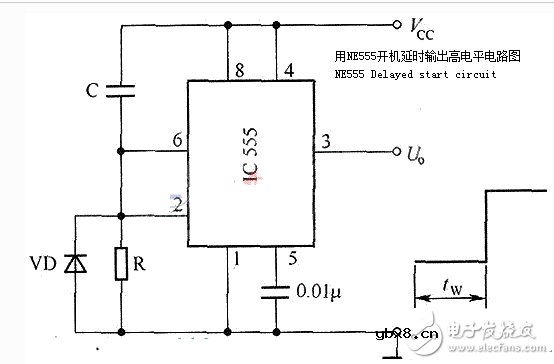 ne555延时电路图大全（开机延时输出高电平/自激多谐振荡器）