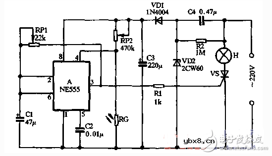ne555闪烁灯电路图大全（频闪灯/振荡电路/闪光电路）
