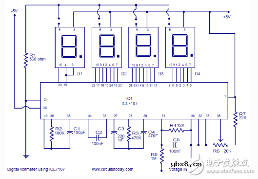 数码管显示电压电路图大全（六款数码管显示电压电路原理图详解）