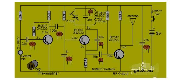 简易无线话筒电路图（七款无线话筒电路图）