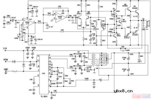 低音炮功放电路板与电路图分享