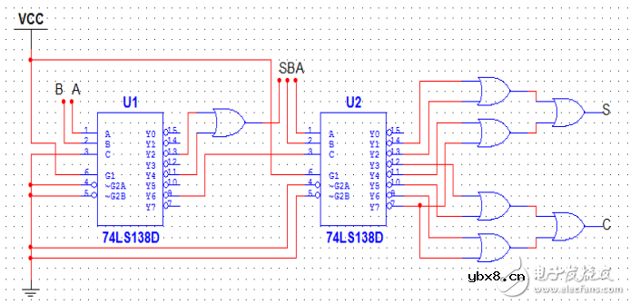 用74ls138设计全加器