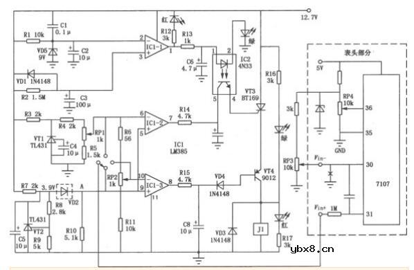 冰箱电子温控器电路原理图