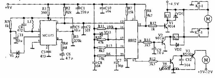四通道红外遥控电路图
