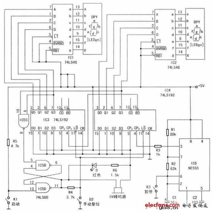 三款倒计时定时器电路图