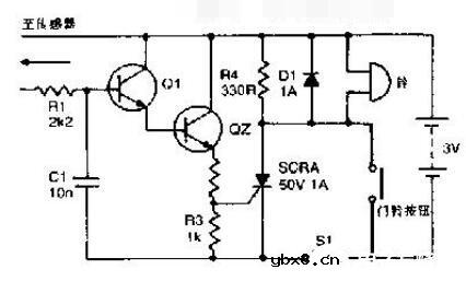 降雨报警器门铃电路图_降雨报警器的电路图