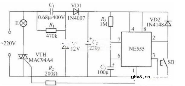 四款采用时基电路的延迟灯电路分享